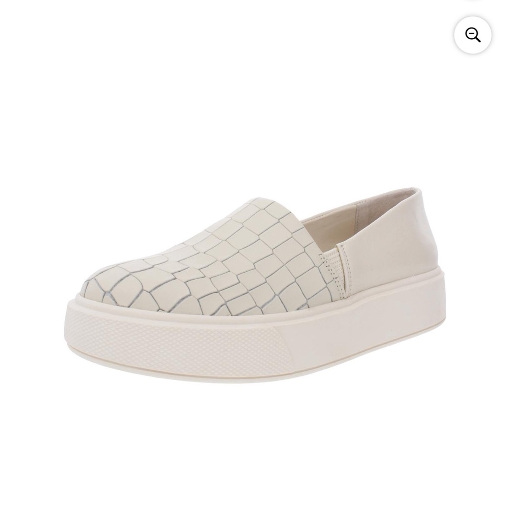 Vince Camuto Abbinna Leather Slip On Platform Sneakers cream Size 5
